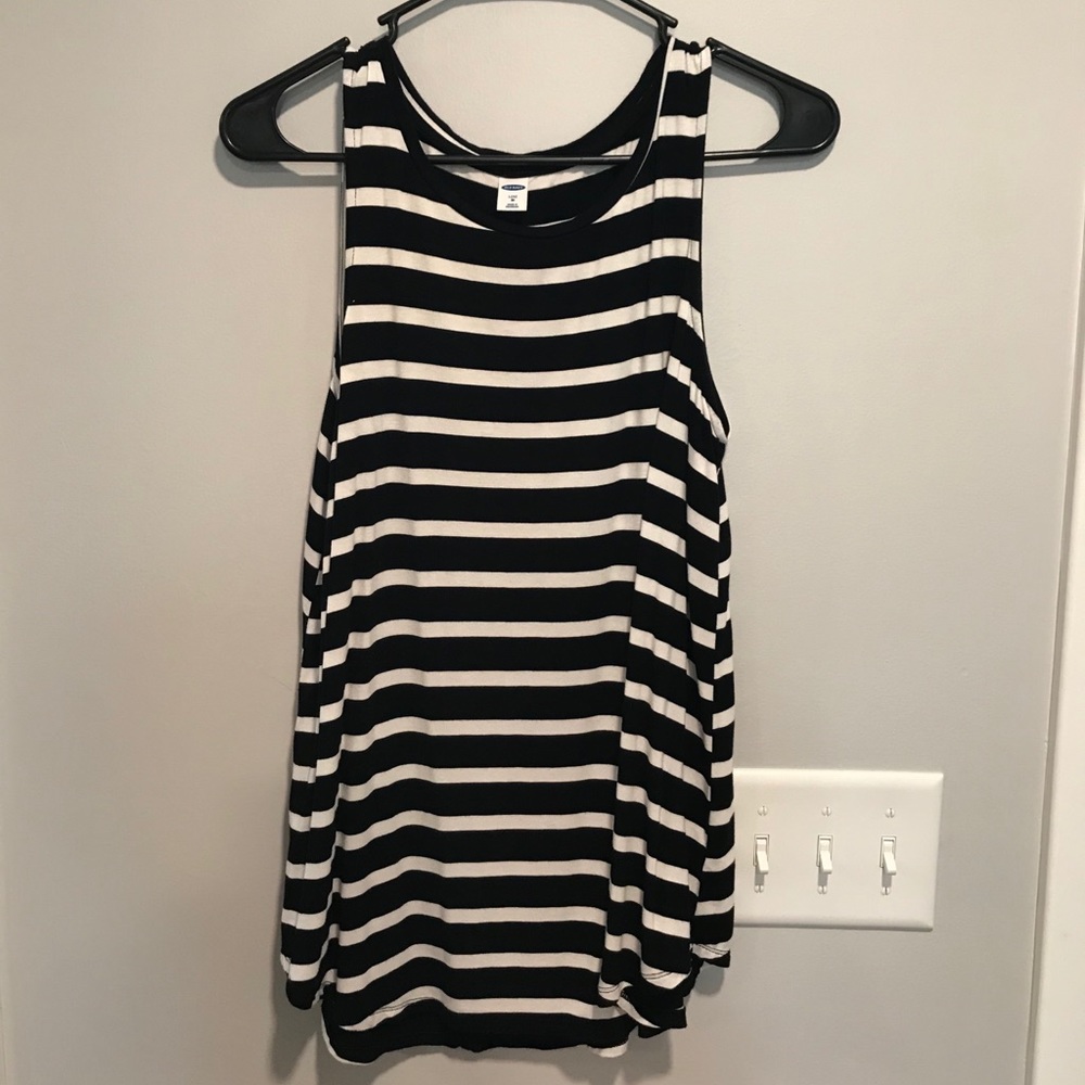 Old Navy Striped Black and White Tank Top